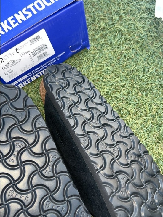 Birkenstock Black Suede Two-Strap Slide Sandals - Picture 3 of 3